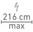 Max. Einspeisung: 216 cm